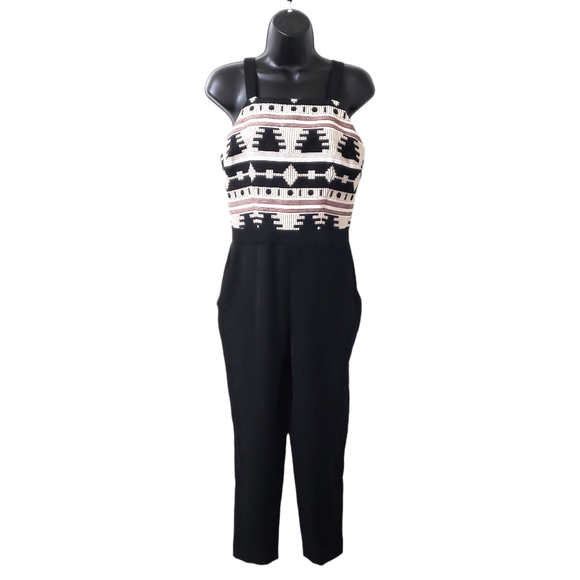 Anthropologie Nomad Morgan Carper La Sierra Aztec Print Jumpsuit Sz 6P - Picture 1 of 15